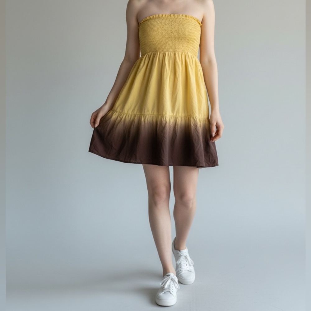 CZ Chic Yellow and Brown Ombre dress